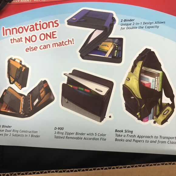 CASE IT NEW 2-IN-1 ORGANIZER Z-BINDER Z175, RED, 2- 1.25" BINDERS, HANDLE, STRAP - Picture 15 of 15